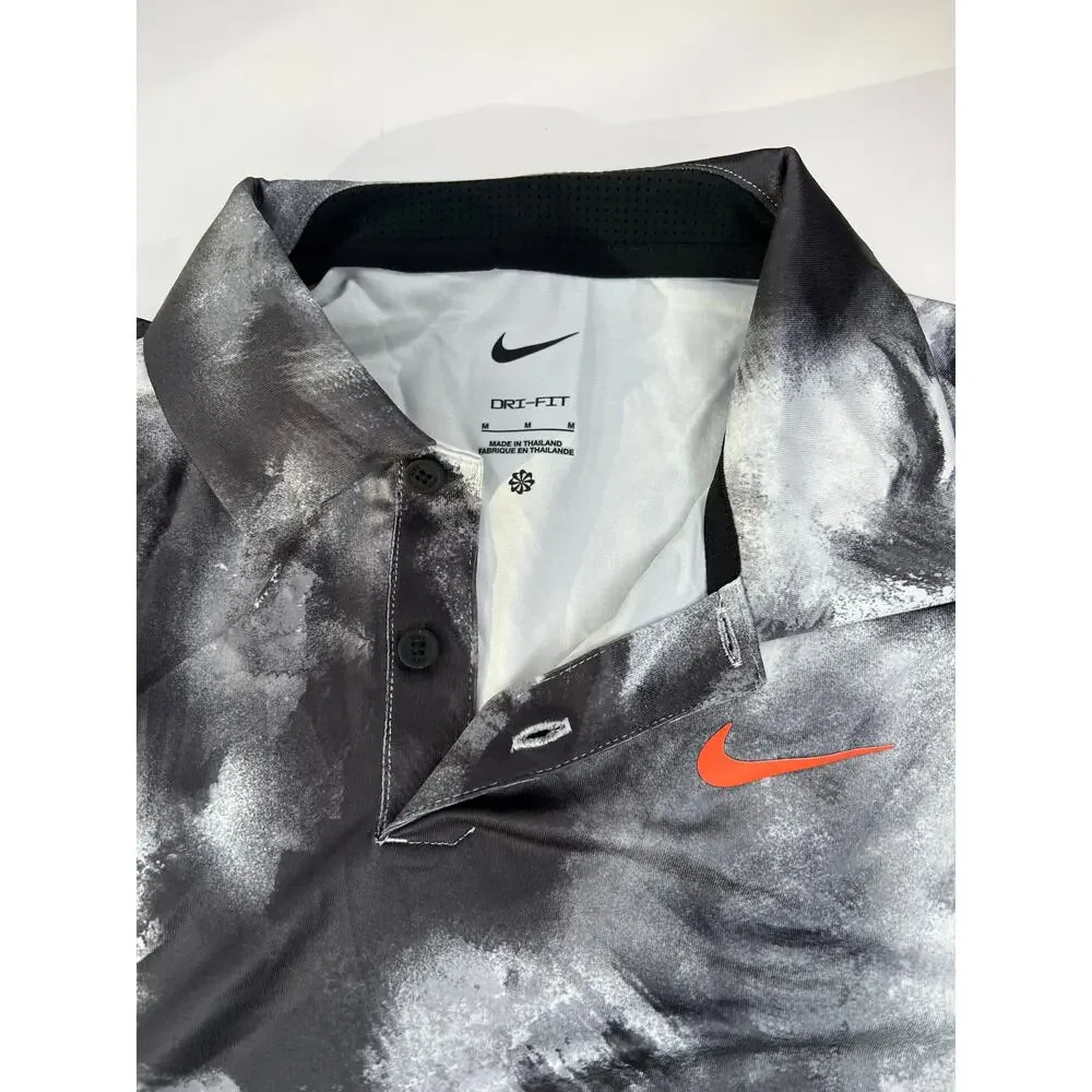 Nike Dri-FIT Tour Ombre Golf Polo Shirt Black Grey Size XL Men's